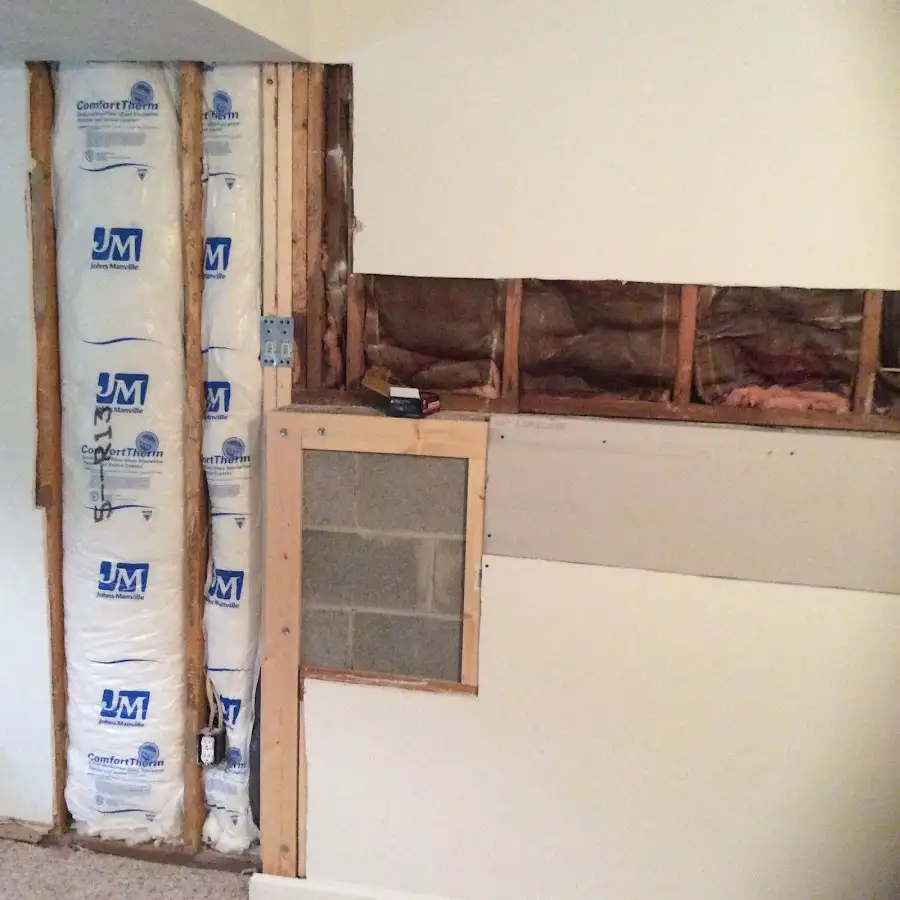 Wall insulation replacement during Structural Drying in Walton
